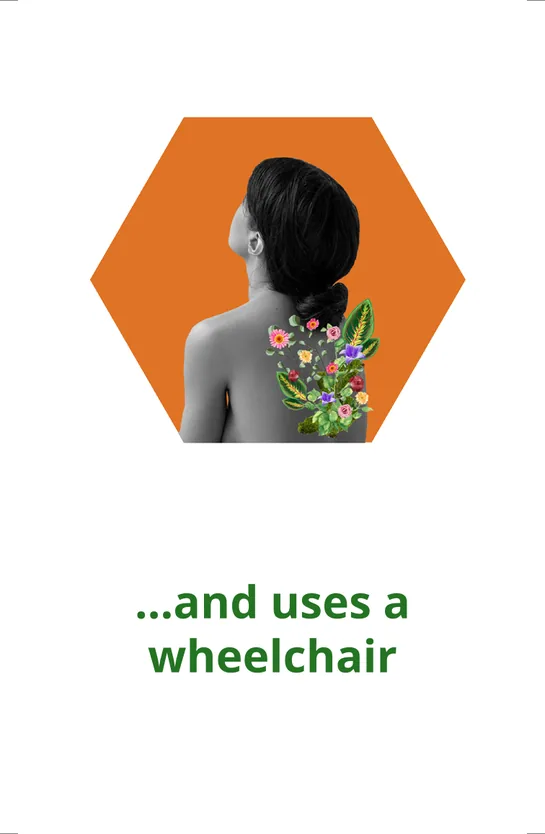 Open Minds condition card: and uses a wheelchair.